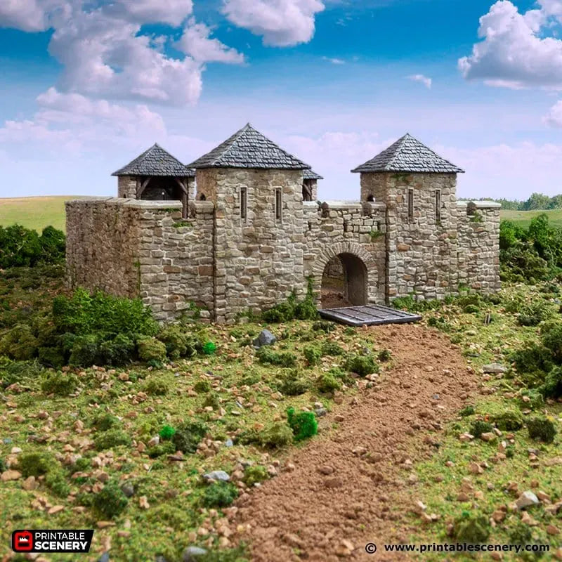 Tabletop Terrain Walls Norman Fort Walls /Ruined Fort Walls - Country & King- Fantasy Historical Walls