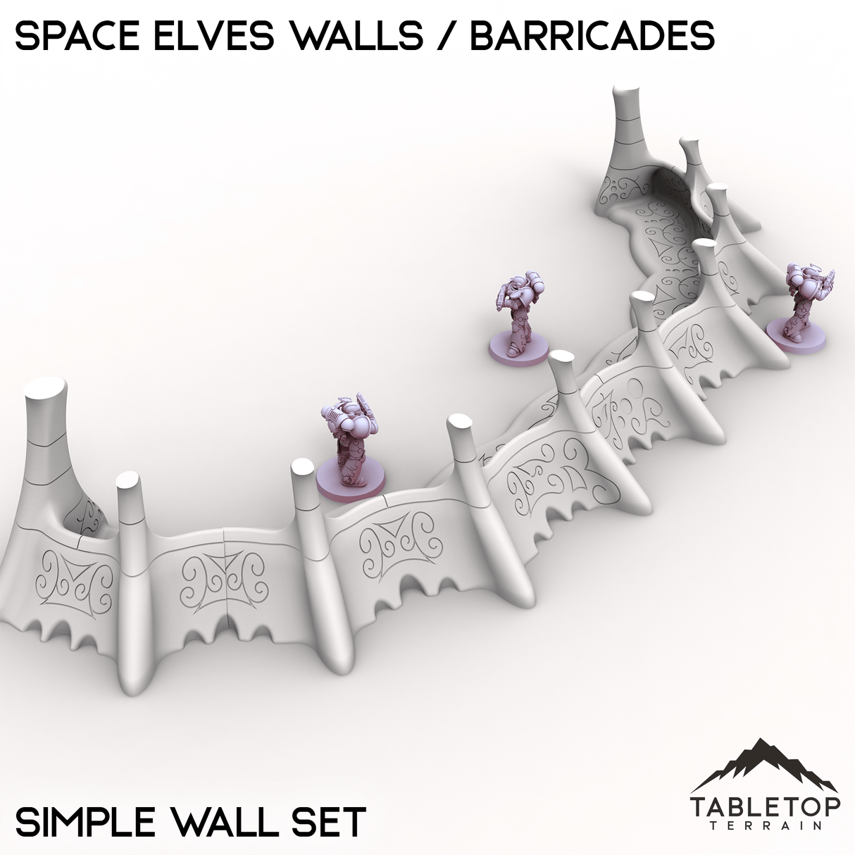 Tabletop Terrain Walls Simple Wall Set Space Elves Walls / Barricades