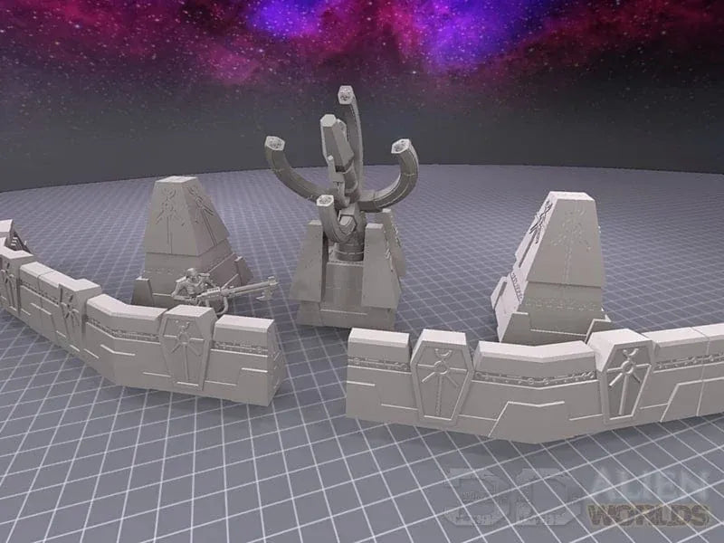 Tabletop Terrain Walls Slumbering Machines Defence Wall