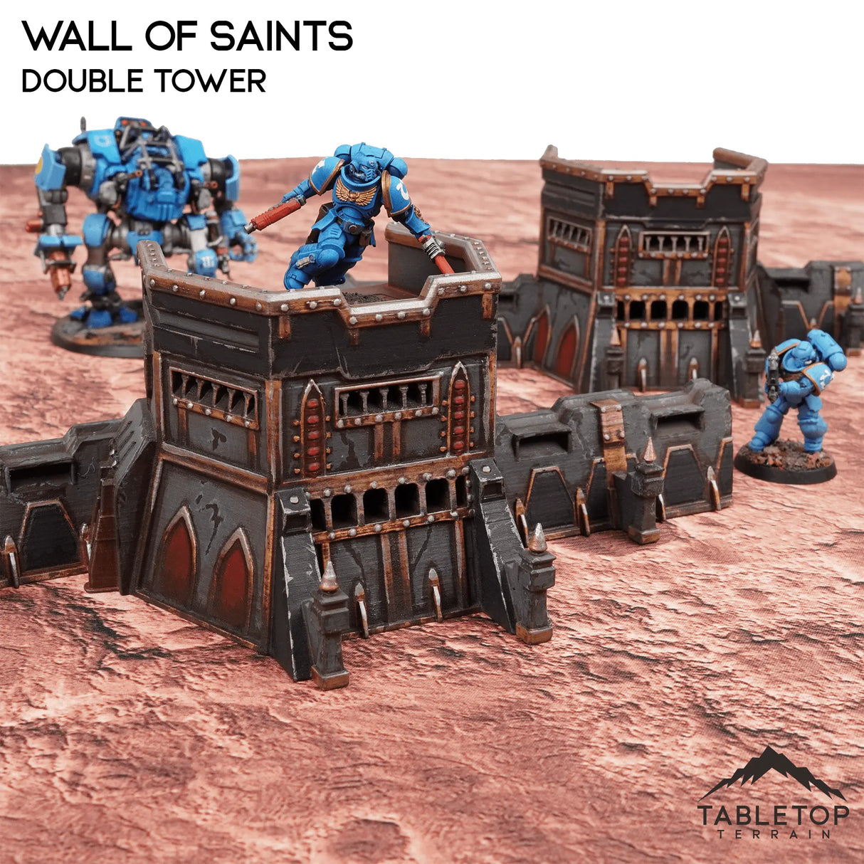 Tabletop Terrain Walls Wall of Saints Double Tower