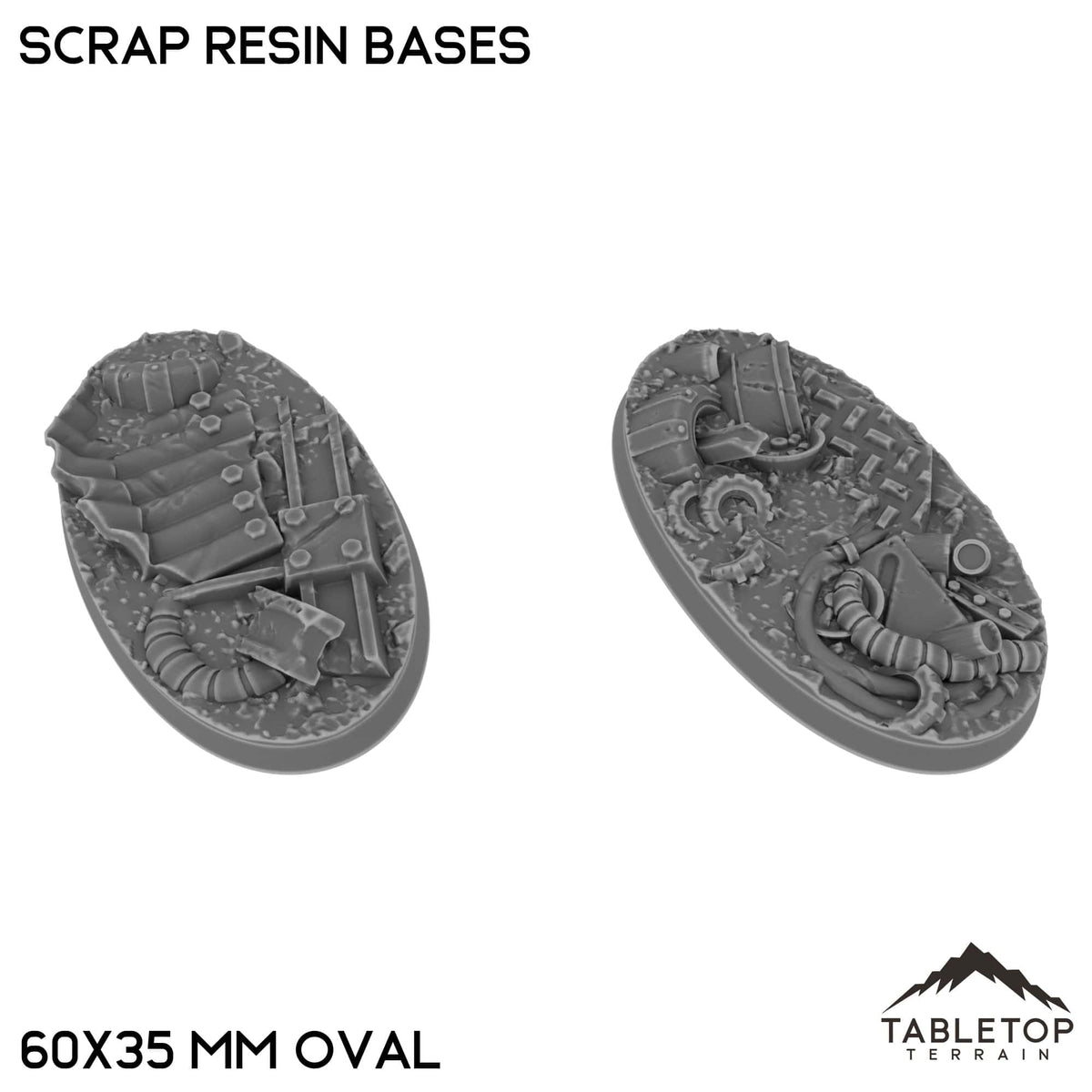 Tabletop Terrain Bases 60×35 mm oval / Single Scrap Resin Bases
