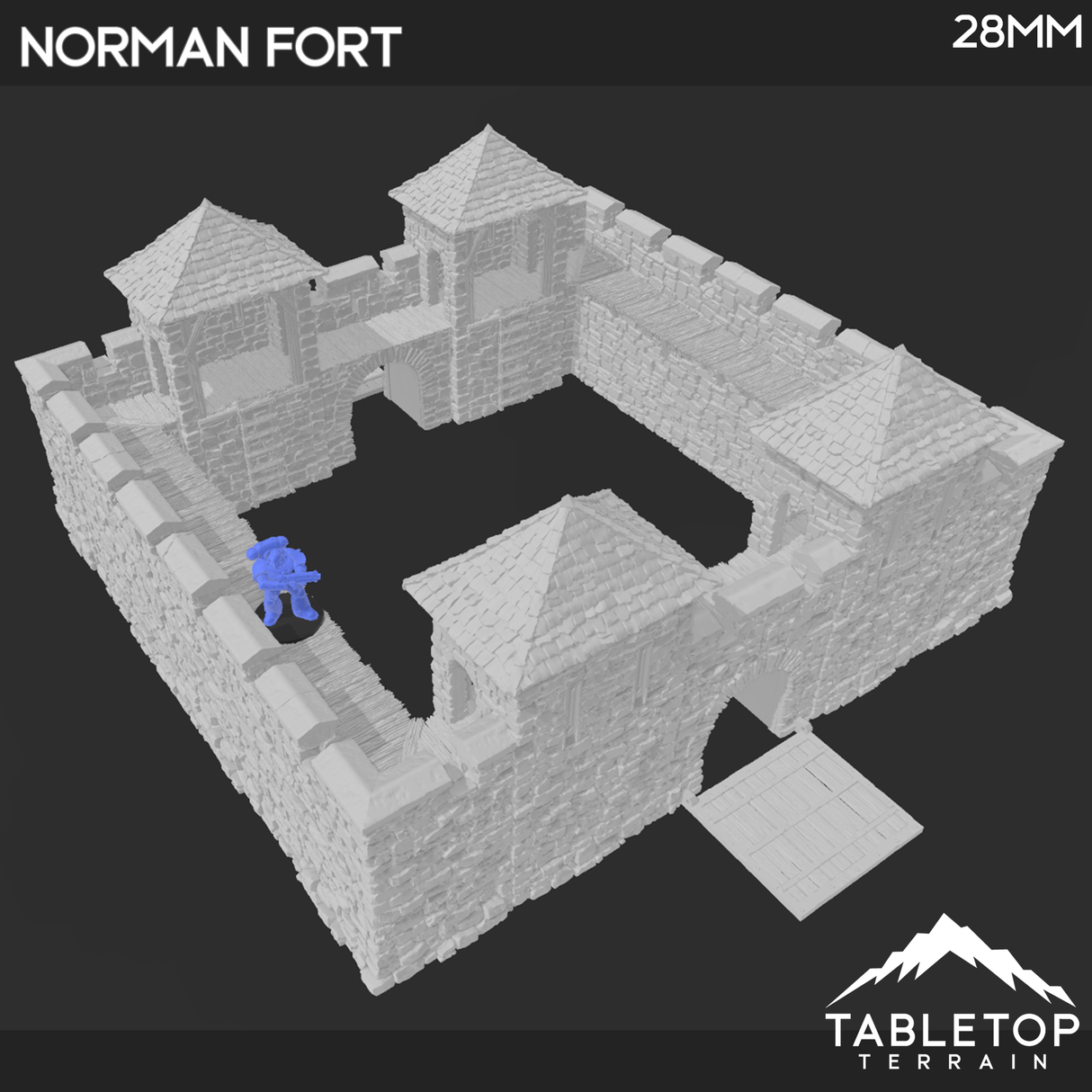Tabletop Terrain Walls Norman Fort Walls / Ruined Fort Walls - Country & King - Fantasy Historical Walls