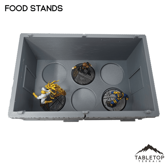 Tabletop Terrain Accessory Food Stands Miniature Travel Case - Marvel Crisis Protocol Organizer
