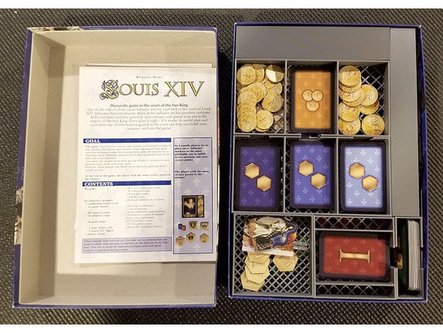 Tabletop Terrain Board Game Insert Louis XIV + The Favorite Expansion Board Game Insert / Organizer