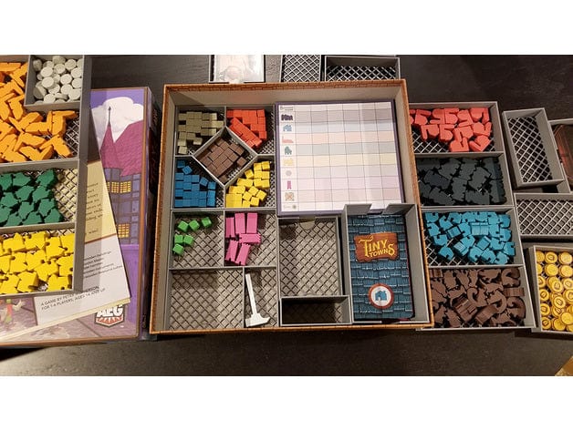 Tabletop Terrain Board Game Insert Tiny Towns + All Expansions Board Game Insert / Organizer