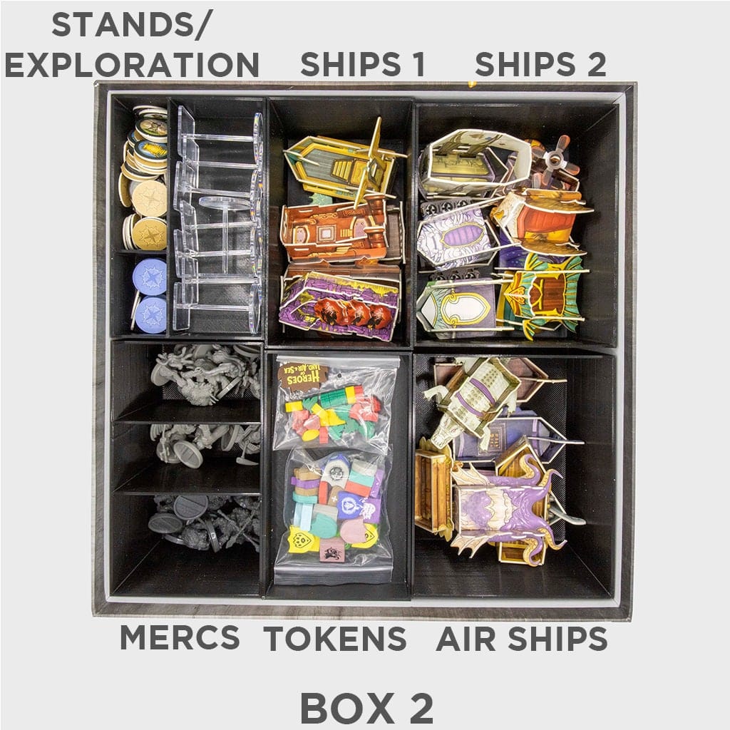 Tabletop Terrain Board Game Insert Ultimate Heroes of Land, Air, and Sea Organizer/Insert