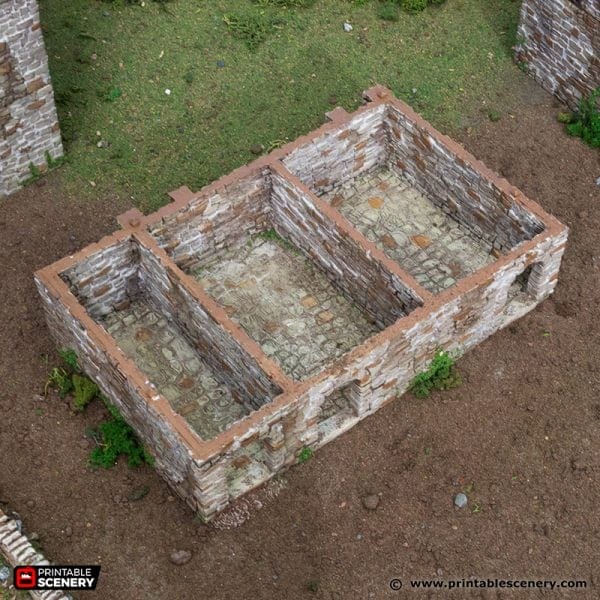 Tabletop Terrain Building Black Rock Barracks - Country & King - Fantasy Historical Building
