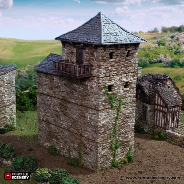 Tabletop Terrain Building Black Rock Keep - Country & King - Fantasy Historical Building