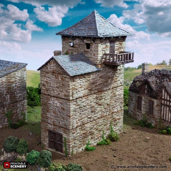 Tabletop Terrain Building Black Rock Keep - Country & King - Fantasy Historical Building