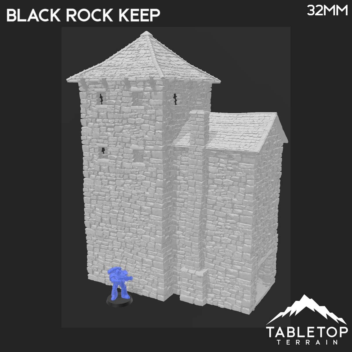Tabletop Terrain Building Black Rock Keep - Country & King - Fantasy Historical Building
