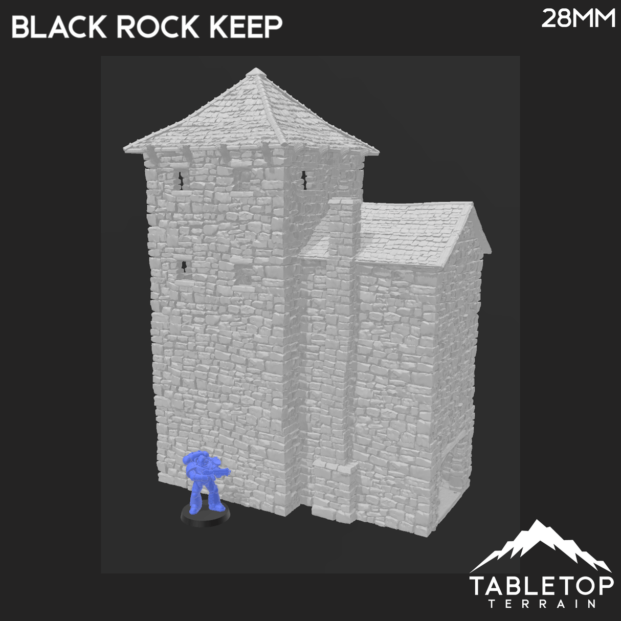 Tabletop Terrain Building Black Rock Keep - Country & King - Fantasy Historical Building
