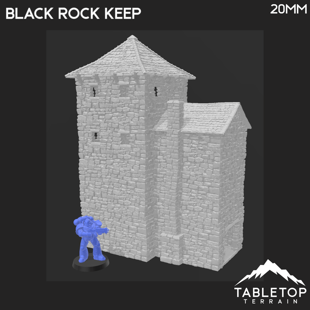 Tabletop Terrain Building Black Rock Keep - Country & King - Fantasy Historical Building