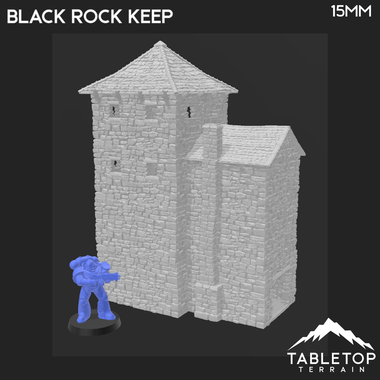 Tabletop Terrain Building Black Rock Keep - Country & King - Fantasy Historical Building