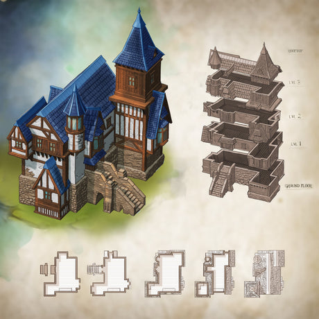 Tabletop Terrain Building Building 2 - City of Spiritdale - Fantasy Building