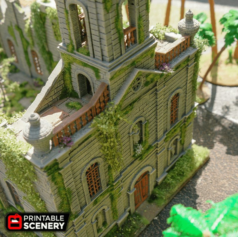 Tabletop Terrain Building Caribbean Church - Ruined Building
