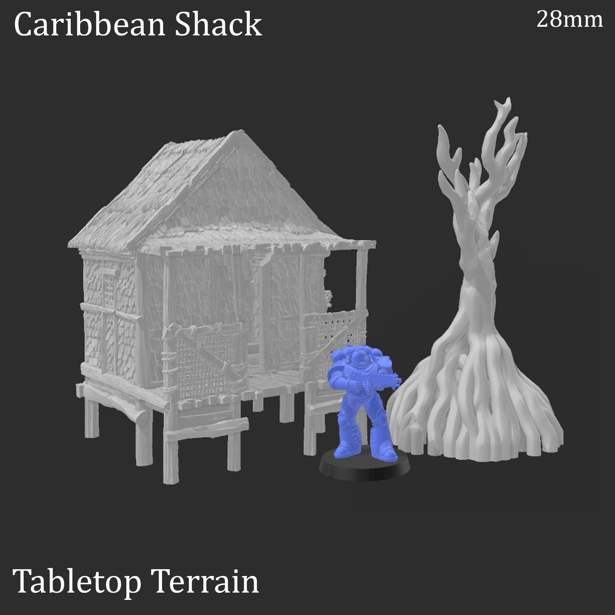 Tabletop Terrain Building Caribbean Shack - Building