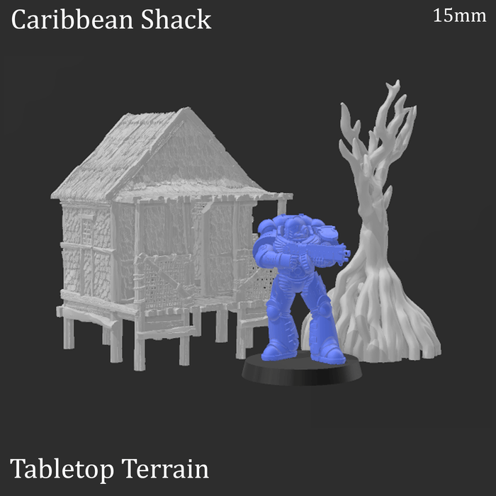 Tabletop Terrain Building Caribbean Shack - Building