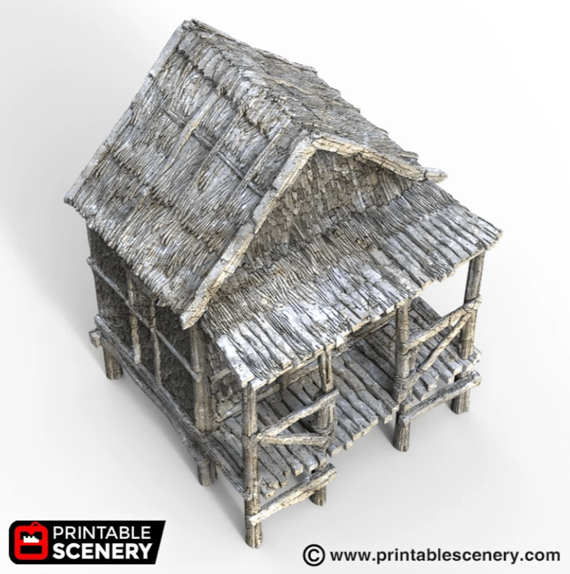 Tabletop Terrain Building Caribbean Shack - Building