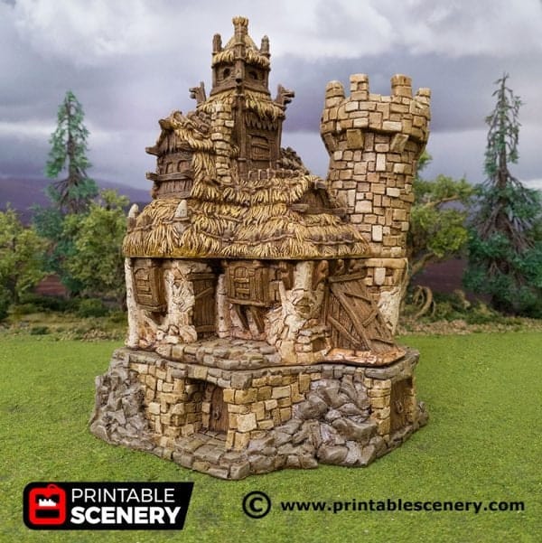 Tabletop Terrain Building Chieftains Hall - Hagglethorn Hollow - Fantasy Building