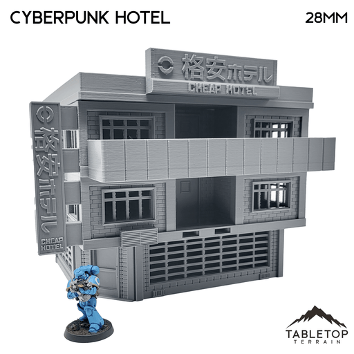 Tabletop Terrain Building Cyberpunk Hotel Block - Cyberpunk Building
