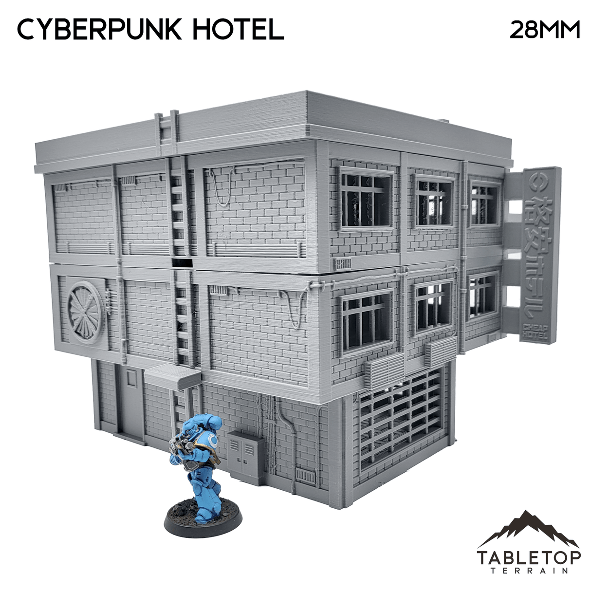 Tabletop Terrain Building Cyberpunk Hotel Block - Cyberpunk Building