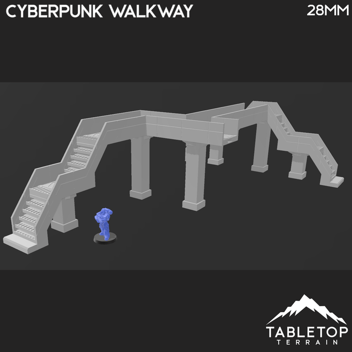 Tabletop Terrain Building Cyberpunk Walkway - Cyberpunk Terrain