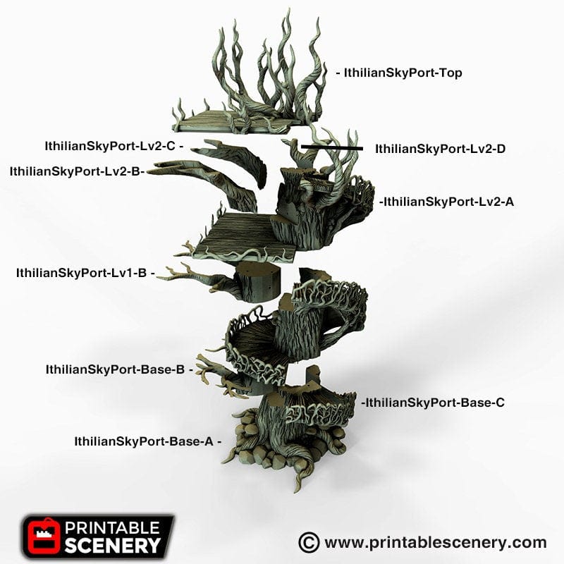 Tabletop Terrain Building Elven Tower - Elven Fantasy Building