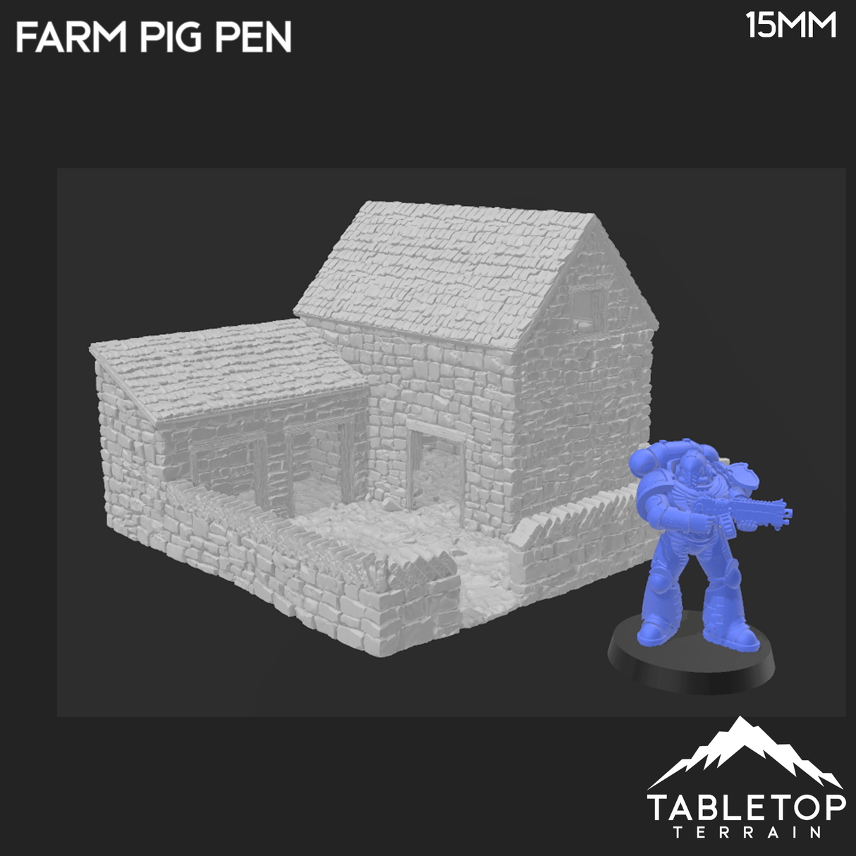 Tabletop Terrain Building Farm Pig Pen - Country & King - Fantasy Historical Building