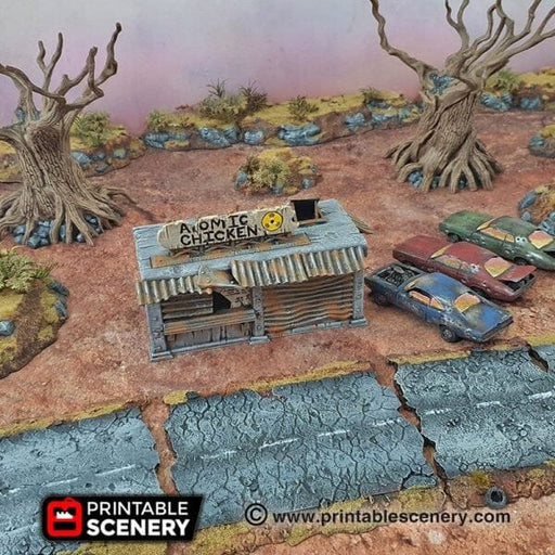 Tabletop Terrain Building Fastfood Franchise - Apocalyptic Building