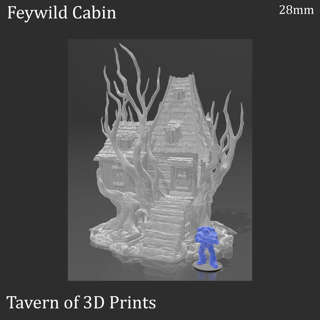 Tabletop Terrain Building Feywild Cabin - Ruined Fantasy Building