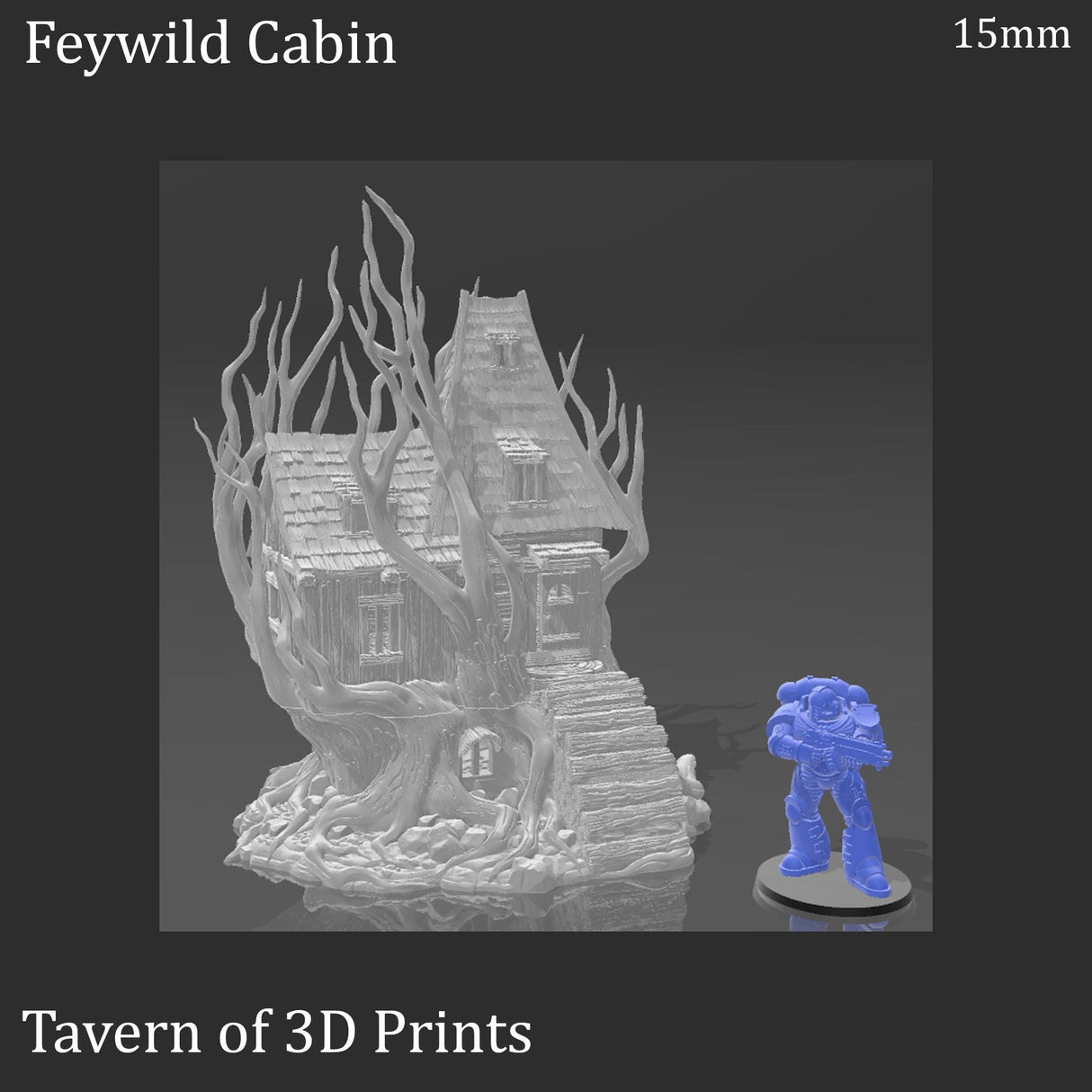 Tabletop Terrain Building Feywild Cabin - Ruined Fantasy Building