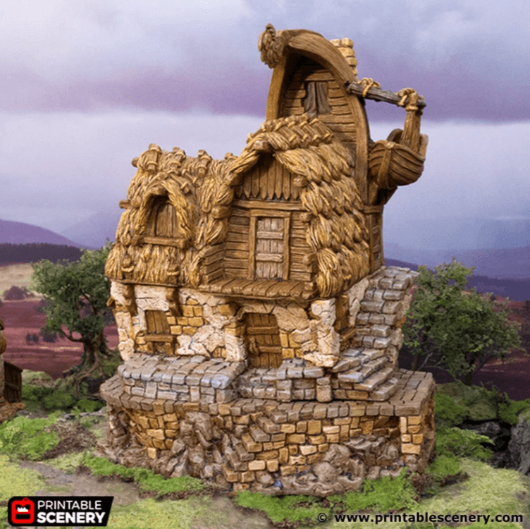 Tabletop Terrain Building Fisherman's Hut - Hagglethorn Hollow - Fantasy Building