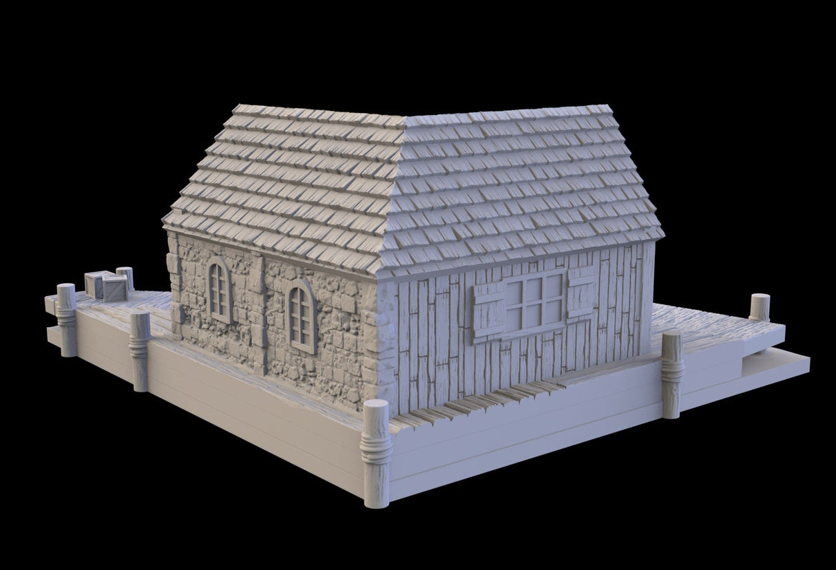 Tabletop Terrain Building Fishery - Town of Grexdale - Fantasy Building