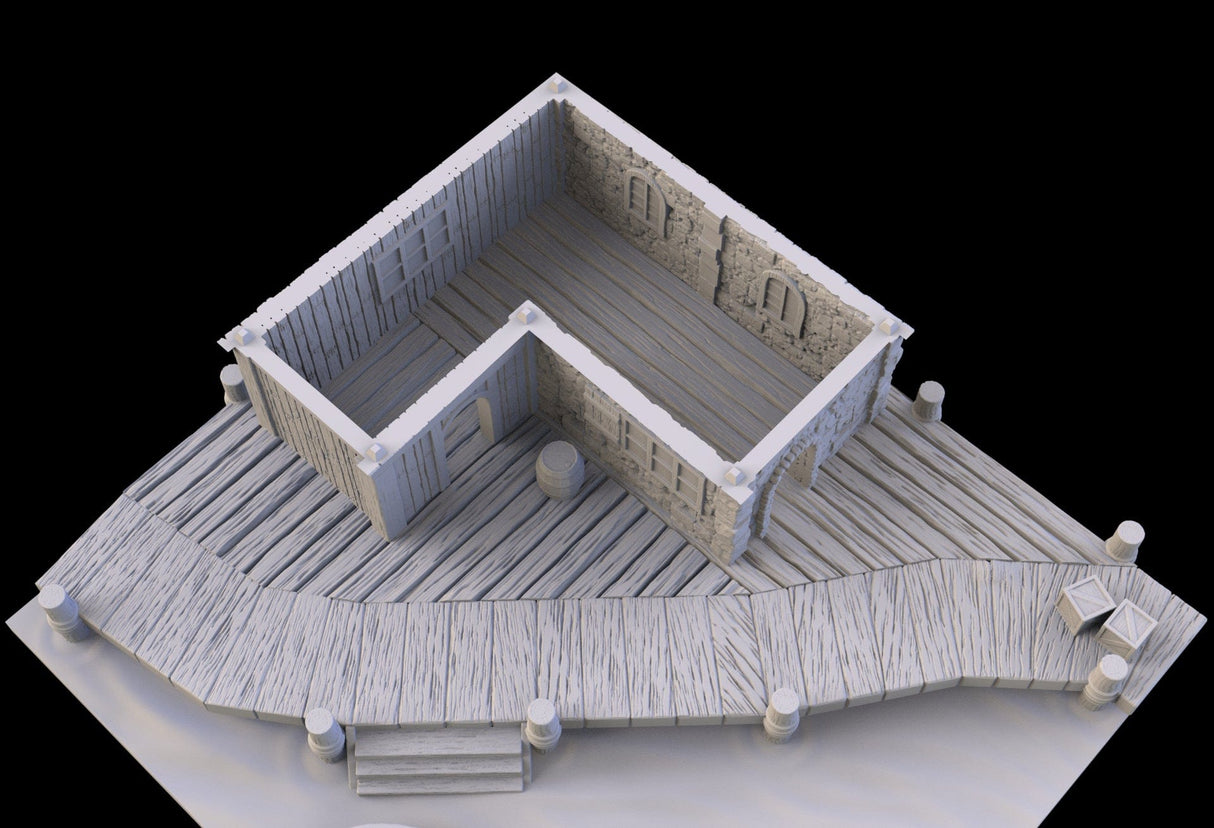 Tabletop Terrain Building Fishery - Town of Grexdale - Fantasy Building