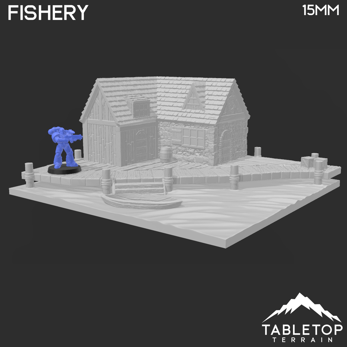 Tabletop Terrain Building Fishery - Town of Grexdale - Fantasy Building