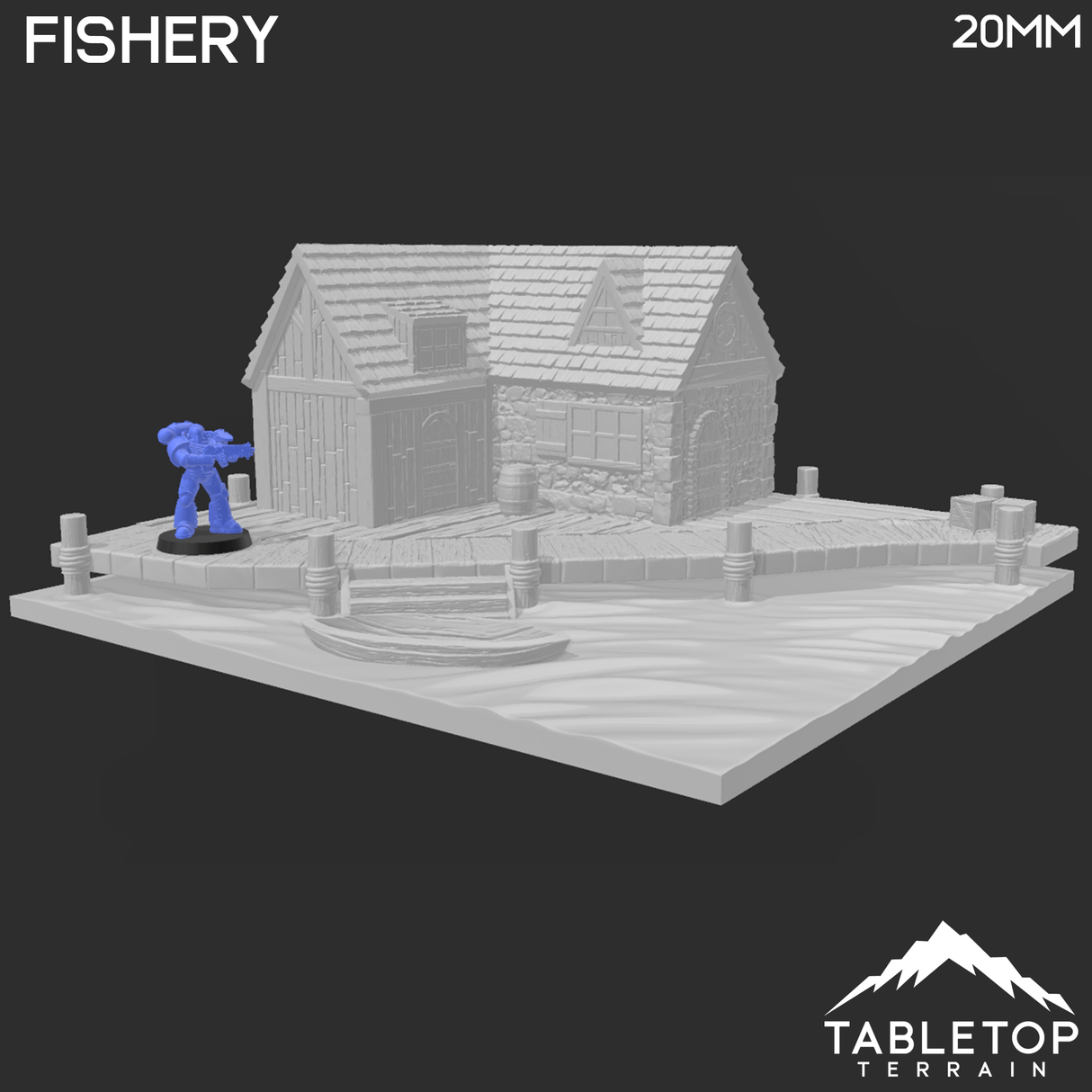 Tabletop Terrain Building Fishery - Town of Grexdale - Fantasy Building