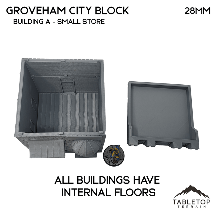 Tabletop Terrain Building Groveham City Block - Marvel Crisis Protocol Buildings