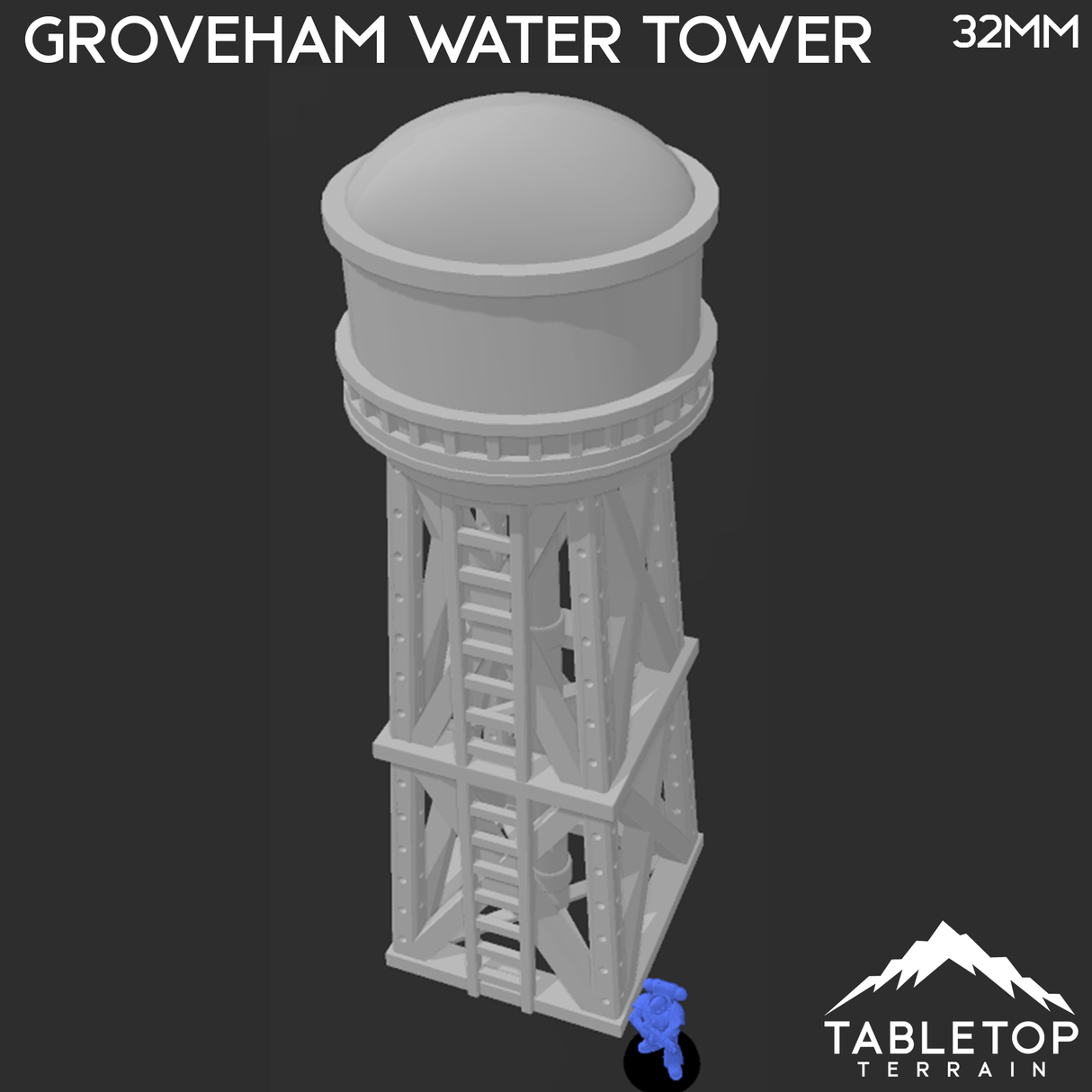 Tabletop Terrain Building Groveham Water Tower - Marvel Crisis Protocol Building
