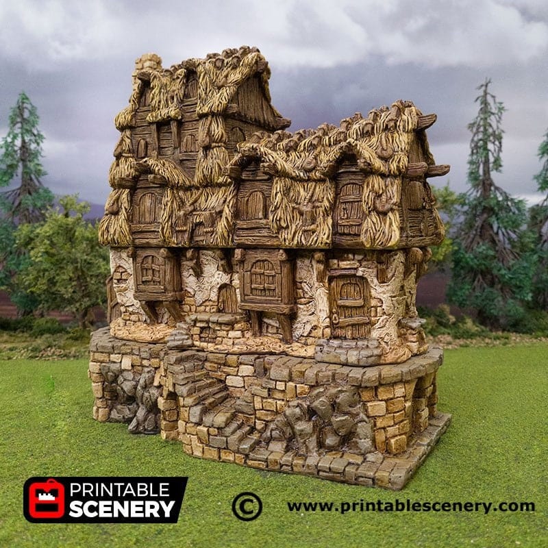 Tabletop Terrain Building Hagglethorn Longhouse - Hagglethorn Hollow - Fantasy Building