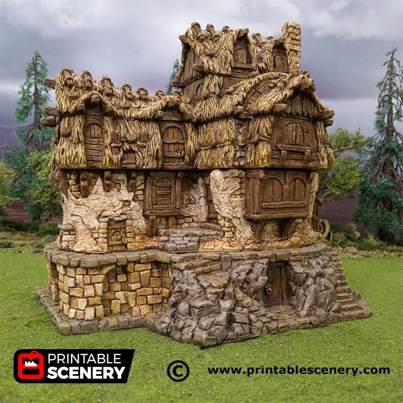 Tabletop Terrain Building Hagglethorn Longhouse - Hagglethorn Hollow - Fantasy Building