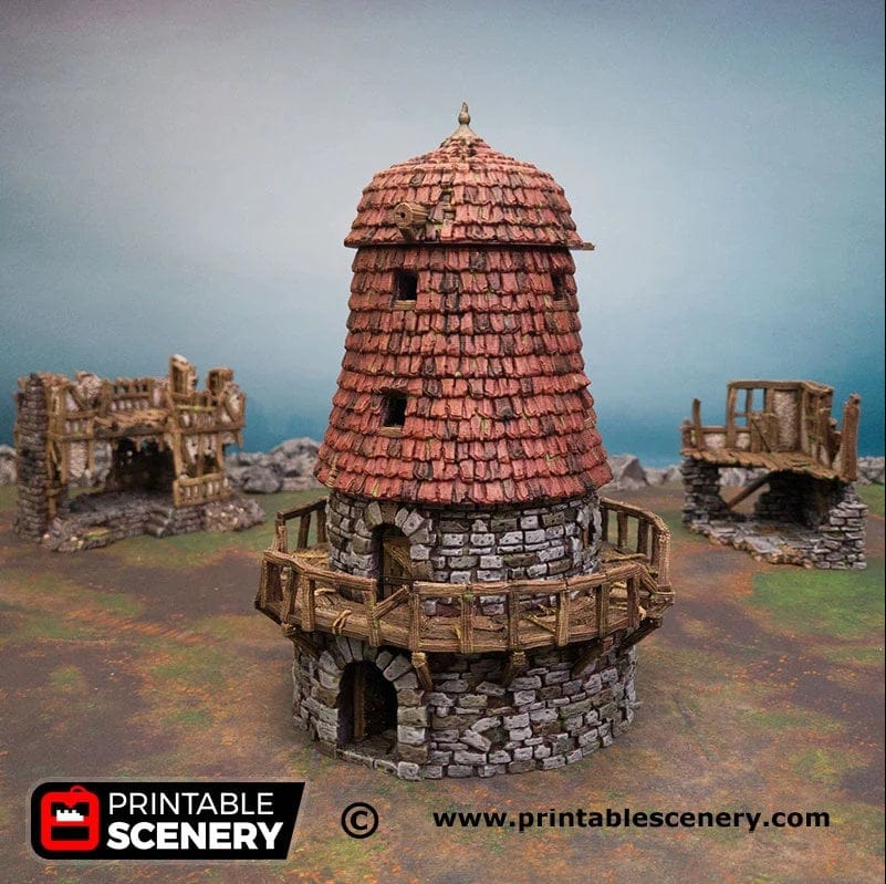 Tabletop Terrain Building Haunted Windmill - Fantasy Building
