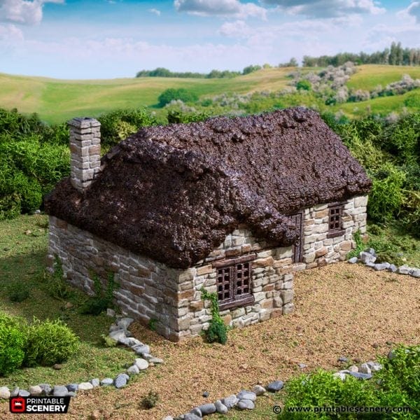 Tabletop Terrain Building Highland Stone Barn - Country & King - Fantasy Historical Building