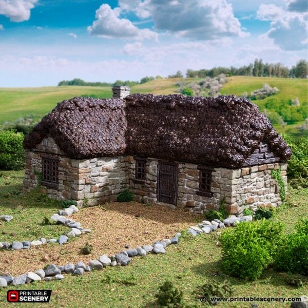Tabletop Terrain Building Highland Stone Barn - Country & King - Fantasy Historical Building