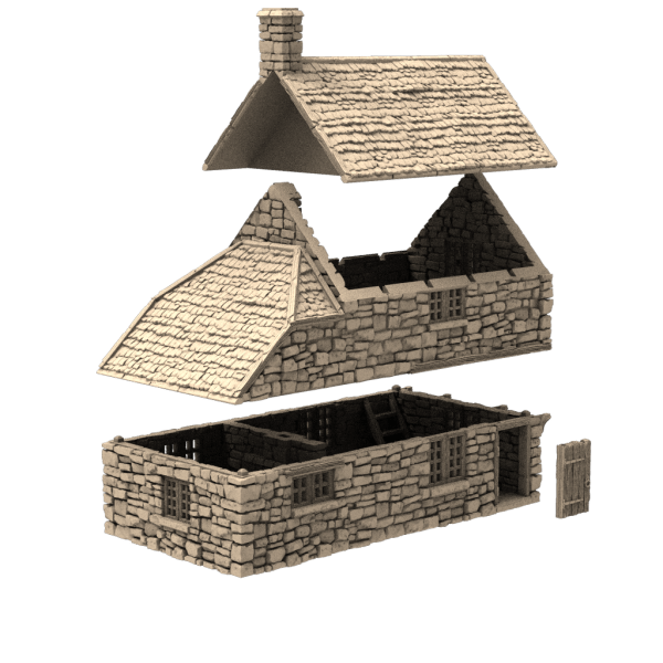 Tabletop Terrain Building Hollyhock Cottage - Country & King - Fantasy Historical Building
