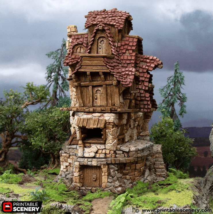 Tabletop Terrain Building Hunter's Lodge - Hagglethorn Hollow - Fantasy Building