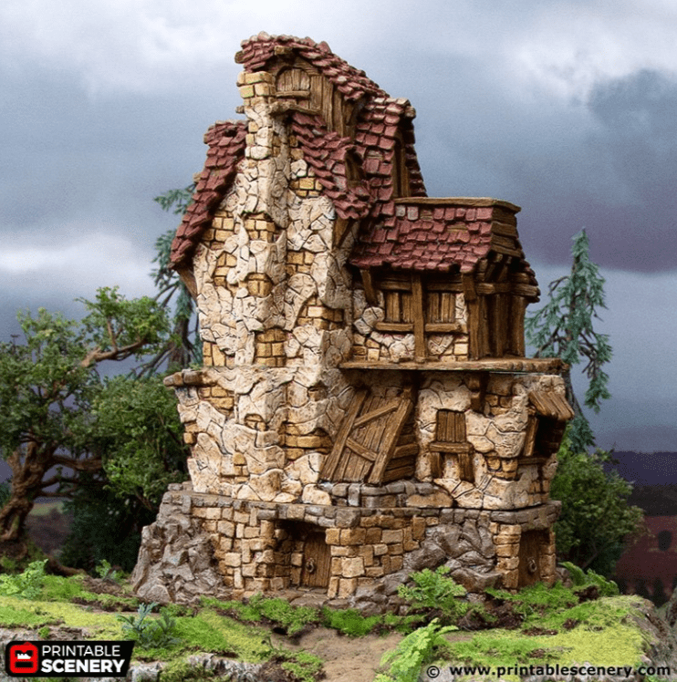 Tabletop Terrain Building Hunter's Lodge - Hagglethorn Hollow - Fantasy Building