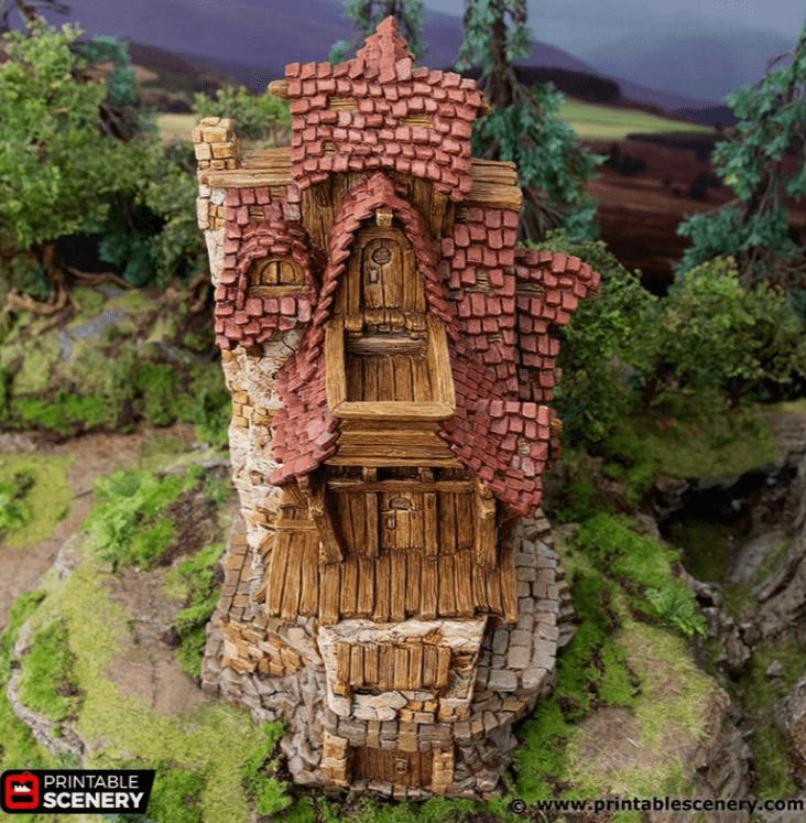 Tabletop Terrain Building Hunter's Lodge - Hagglethorn Hollow - Fantasy Building