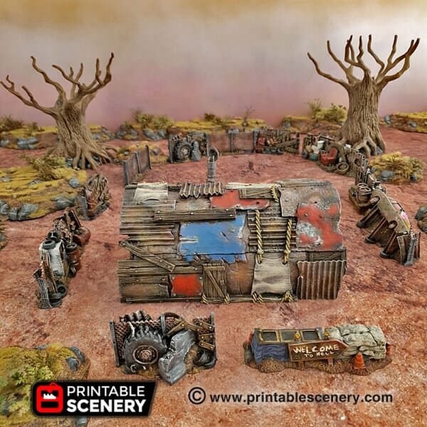 Tabletop Terrain Building Isolation Bunker - Apocalyptic Building