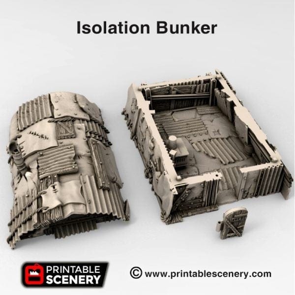 Tabletop Terrain Building Isolation Bunker - Apocalyptic Building