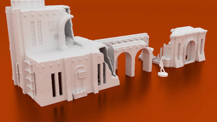 Tabletop Terrain Building Kaarsohn's Refuge + Ruined Refuge - Star Wars Legion Building